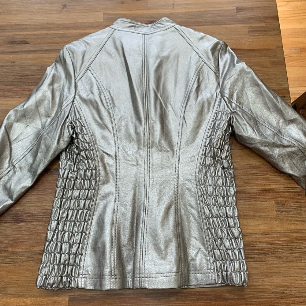 Metallic Faux Leather Jacket - Picture 2 of 3